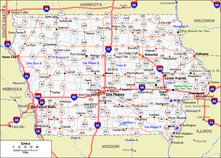Map Of Iowa With Cities