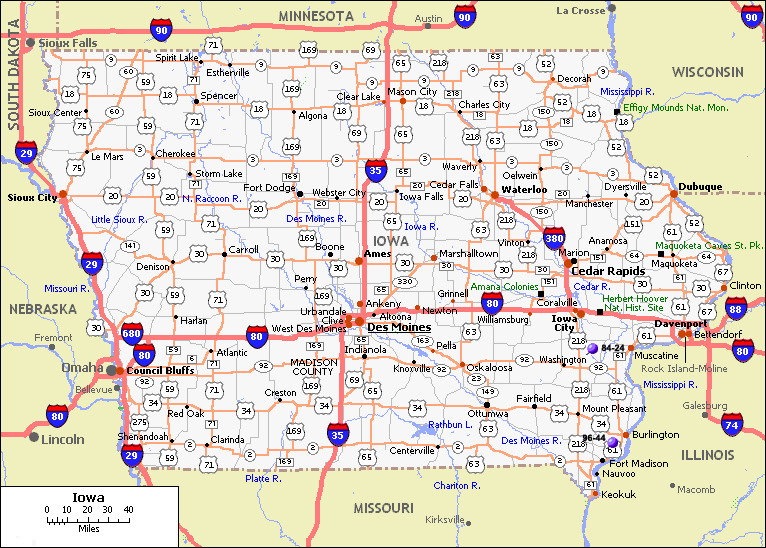 map of Iowa