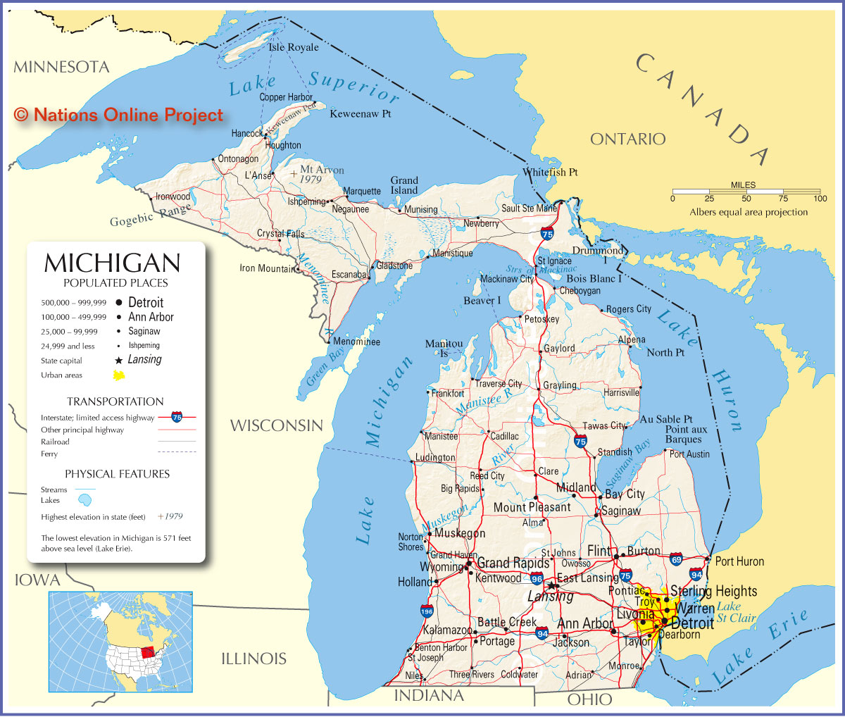 map of michigan - Map Pictures
