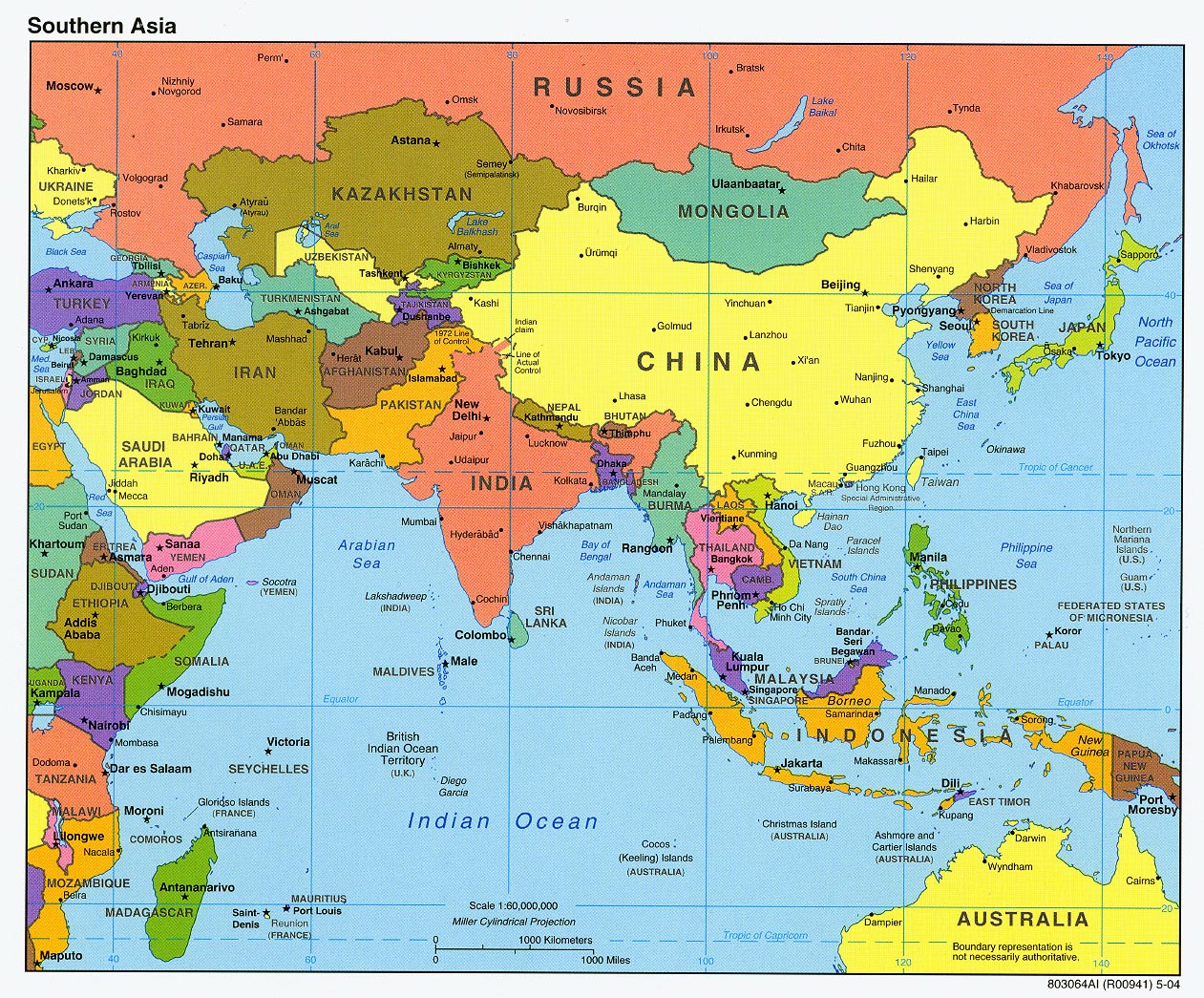 South Asia Countries Map 