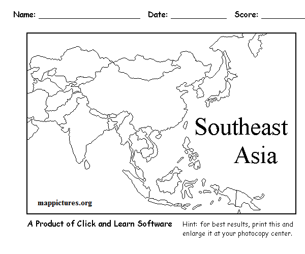 Outline Map Of Asia And South Pacific 89