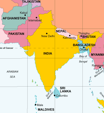 South Asia Map Quiz Capitals