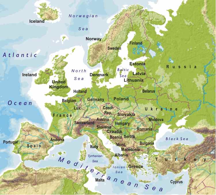 World Map Europe And Asia