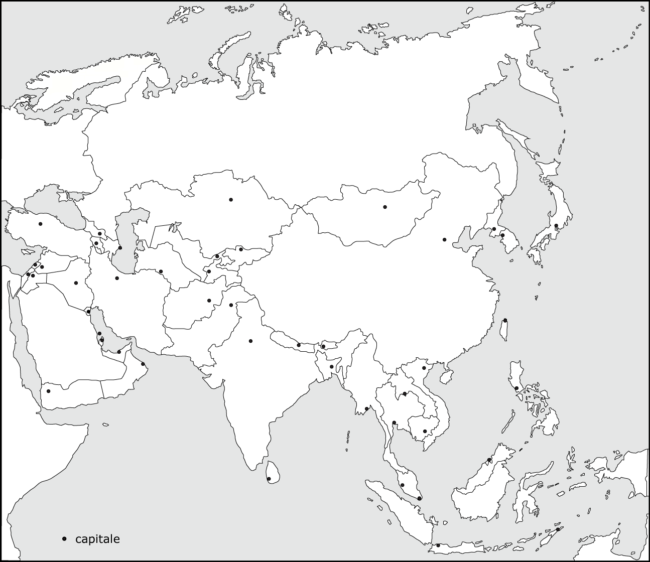 Blank Map Of Asia With Country Names