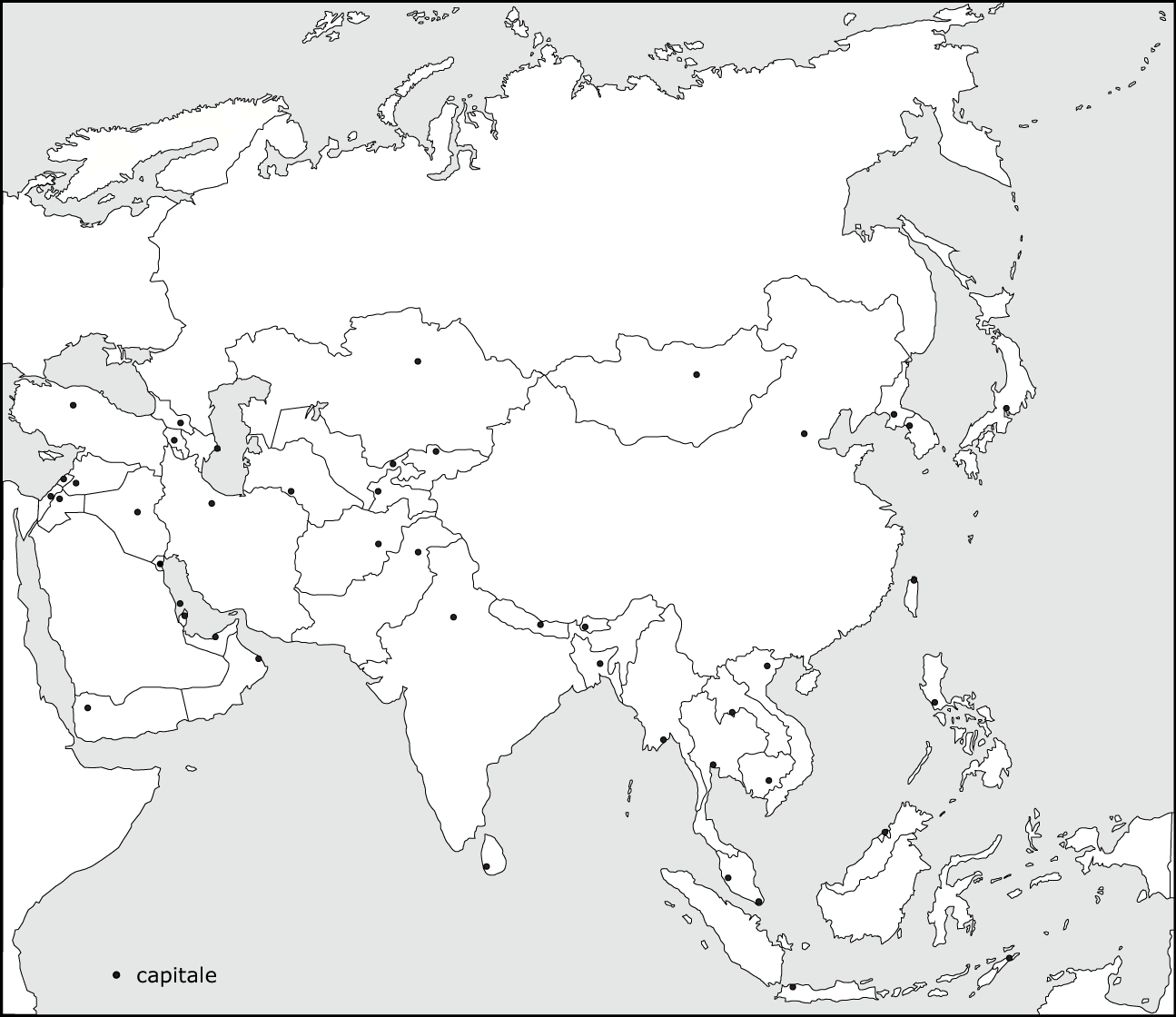 Asia Map Without Countries 