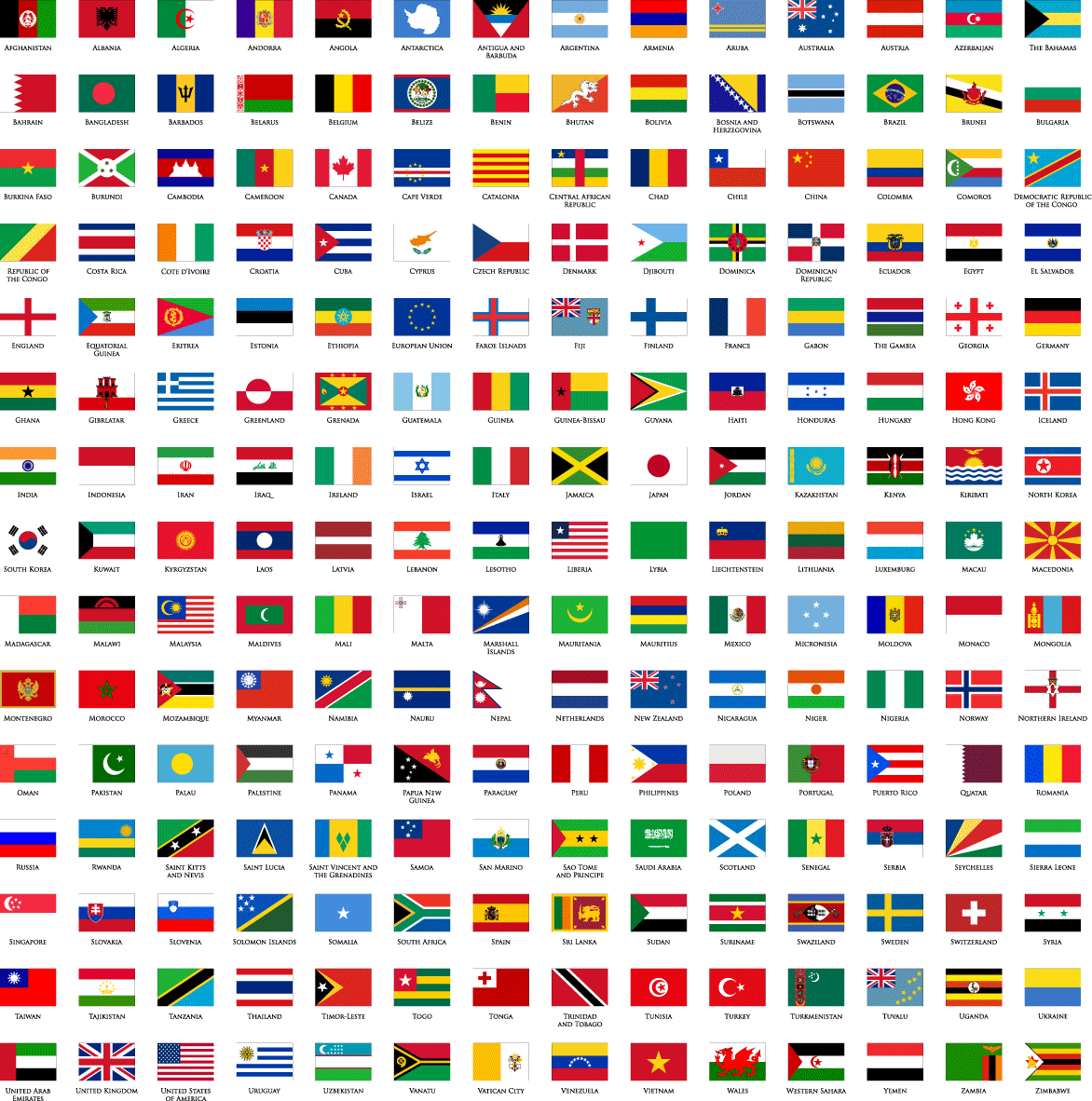world flags printable Map Pictures
