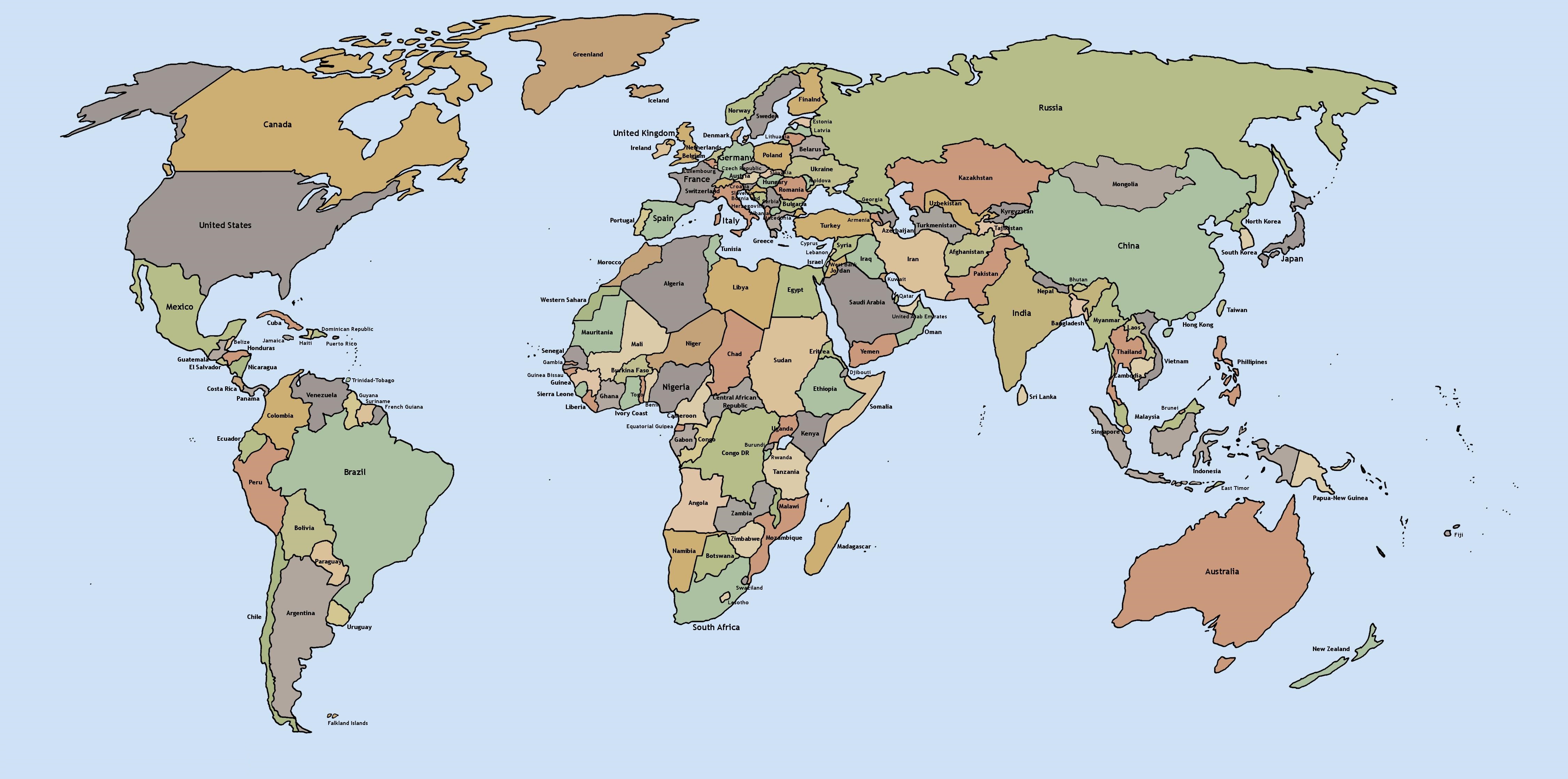 Printable World Maps