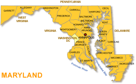 Maryland map Maryland map