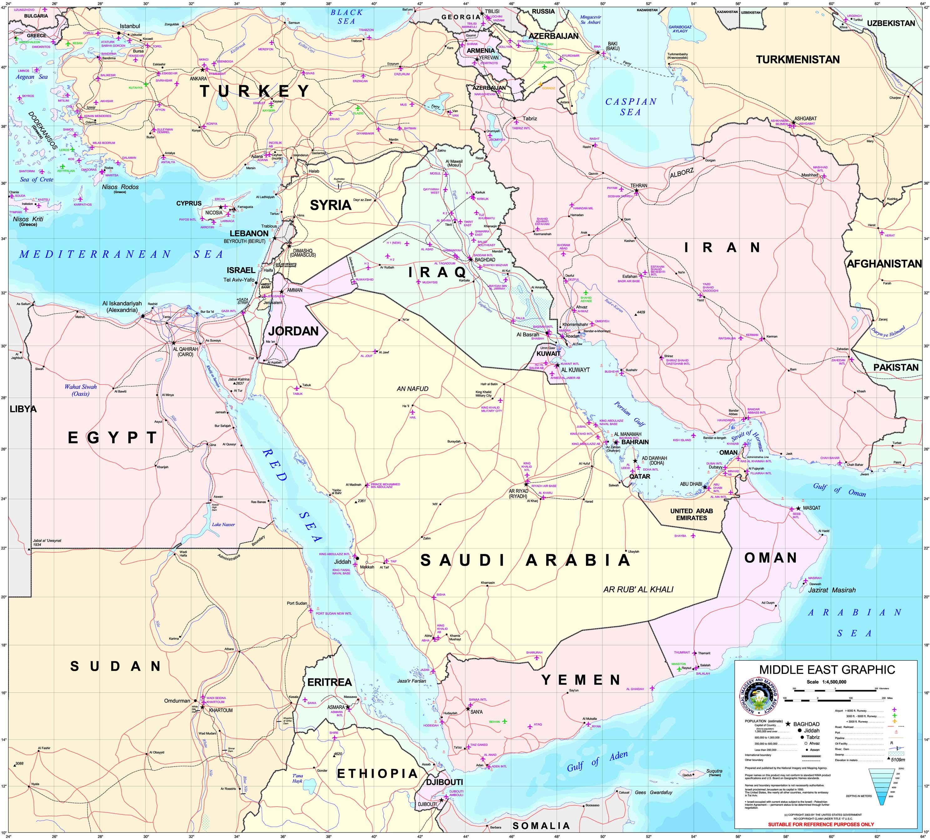 map of middle east