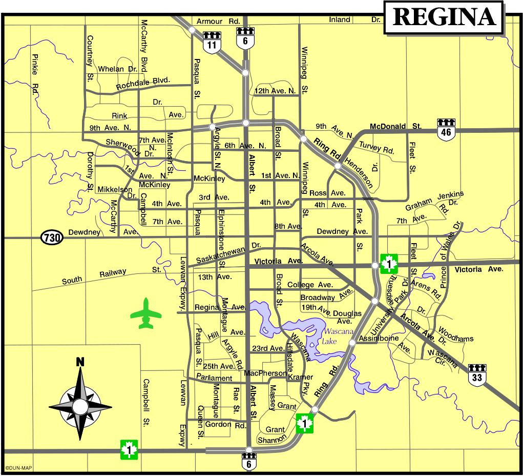 Regina Downtown Map