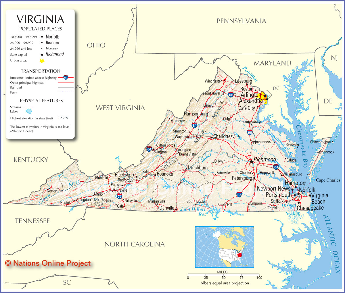Virginia Map Map Pictures