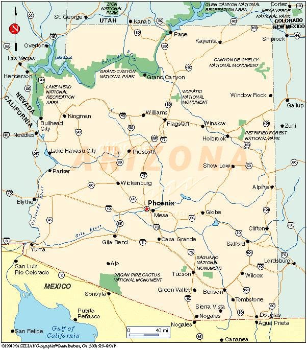 map of arizona