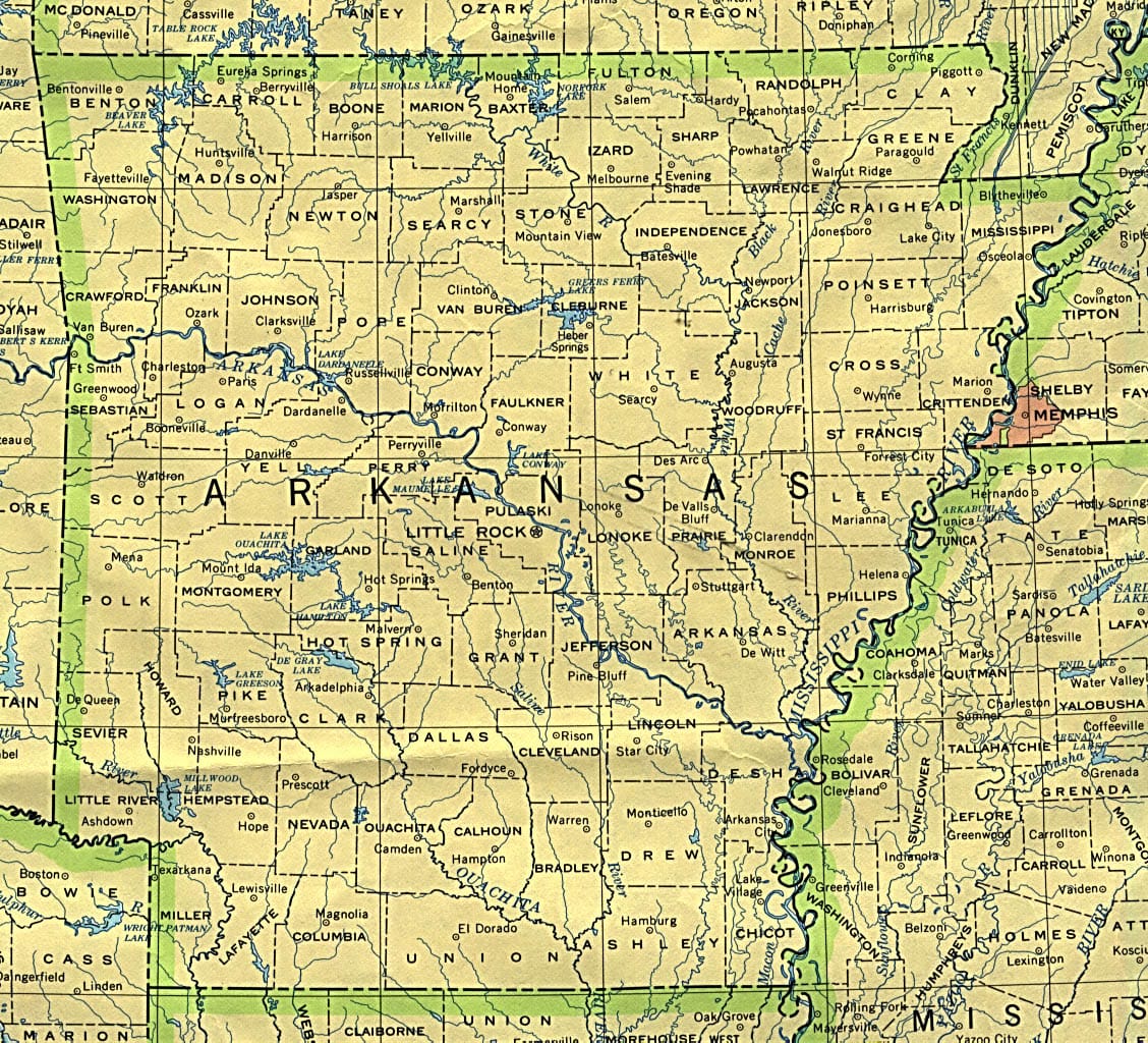 map of arkansas