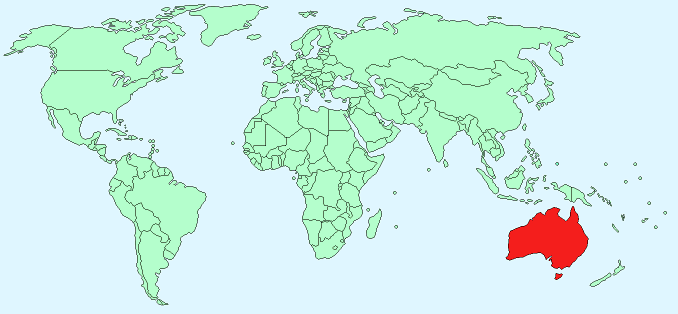 australia world map