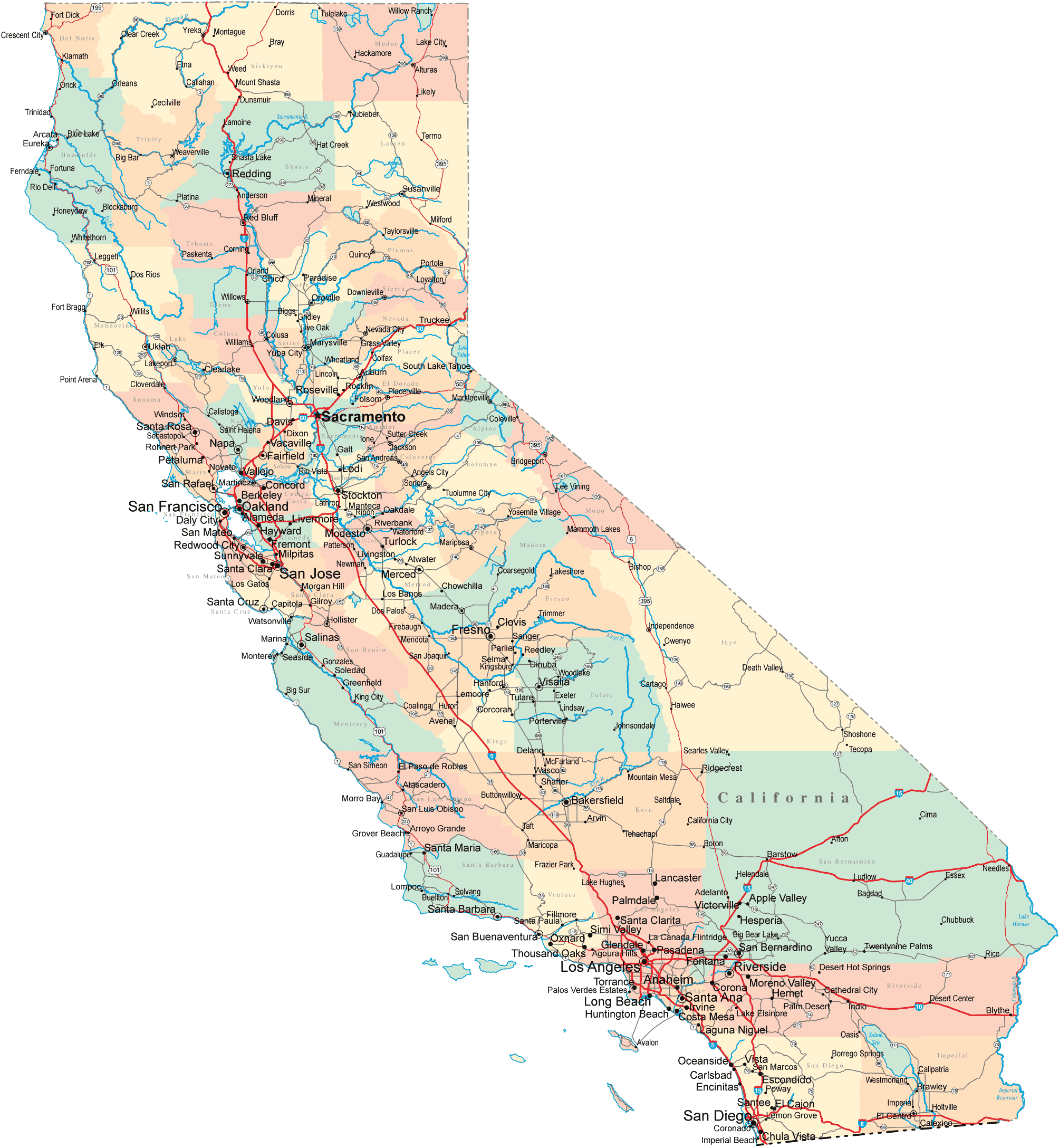 california road map