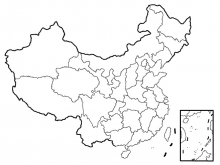 china blank map