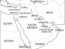 middle east outline maps
