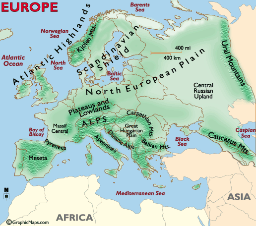 europe landforms map europe landforms map