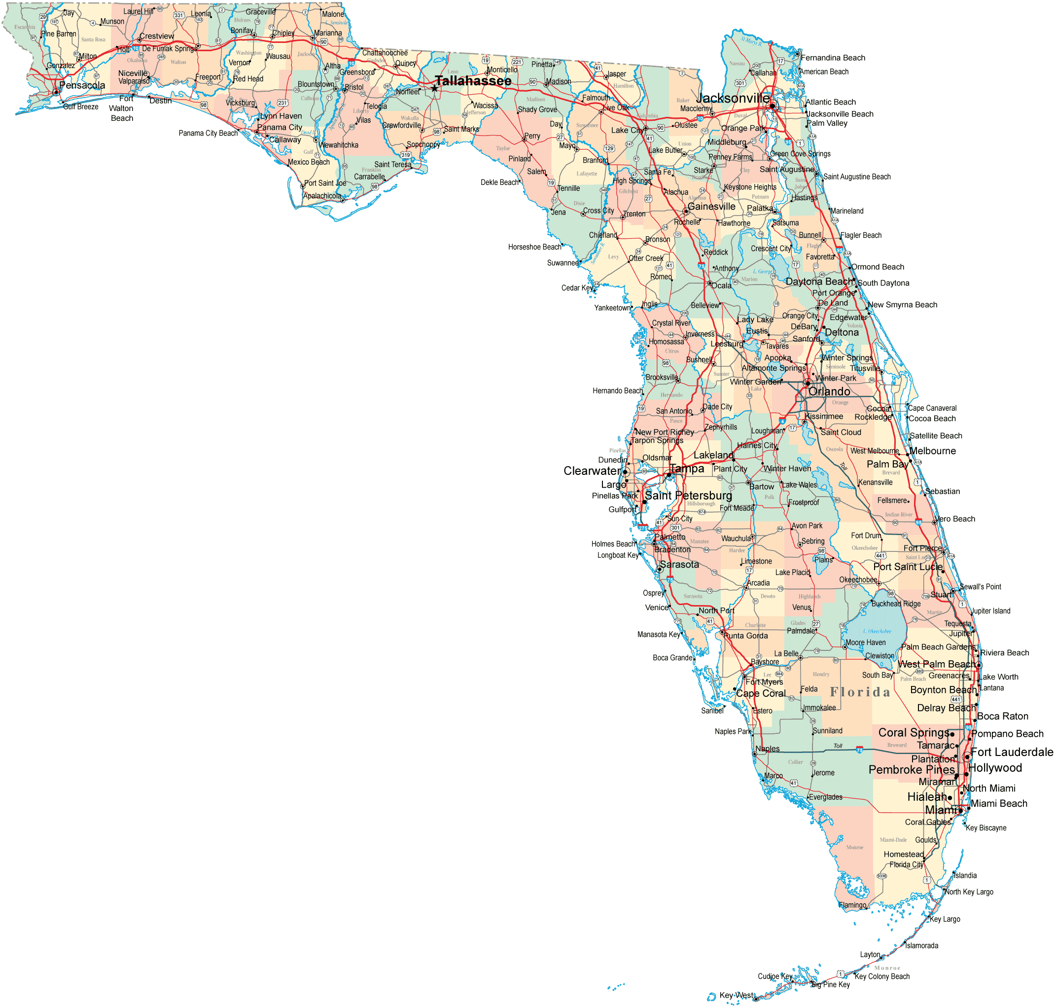 Florida Road Map Map Pictures