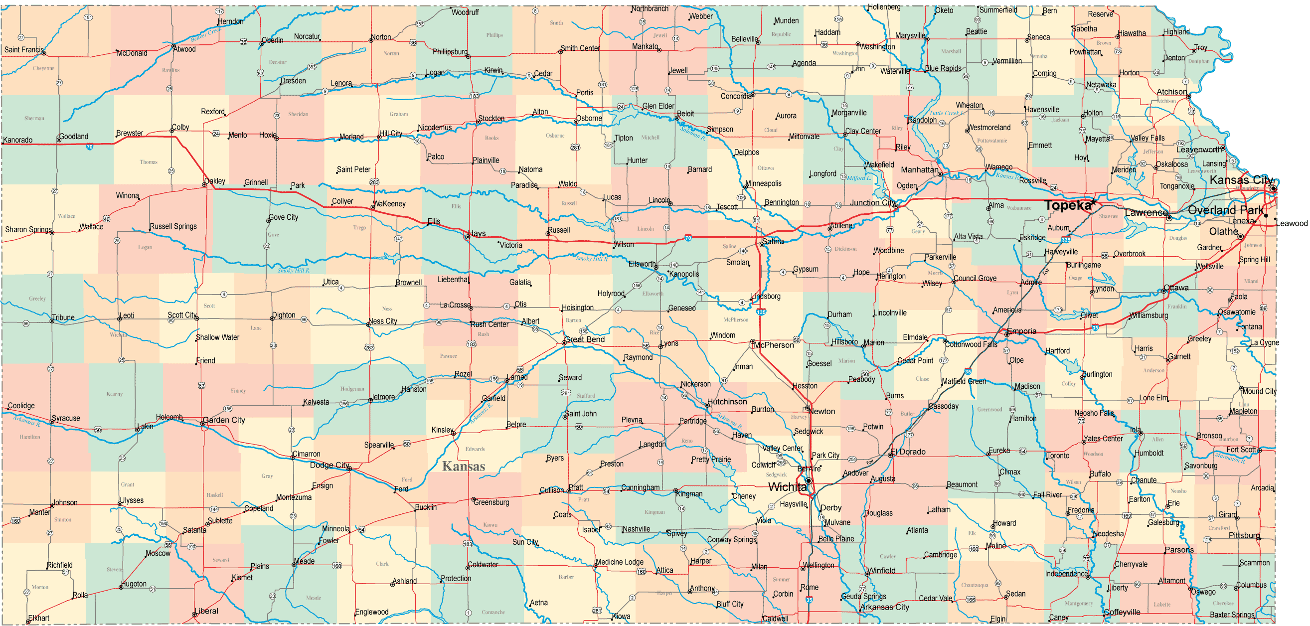 map of kansas