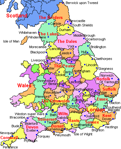 England Map England Map