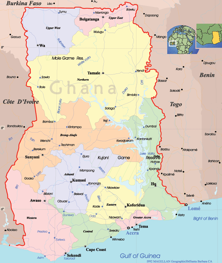map ghana map ghana