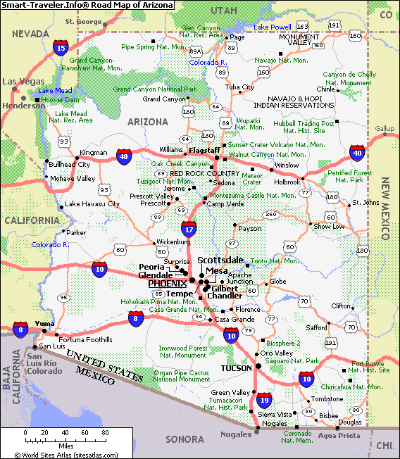 Arizona Map With Cities And Towns