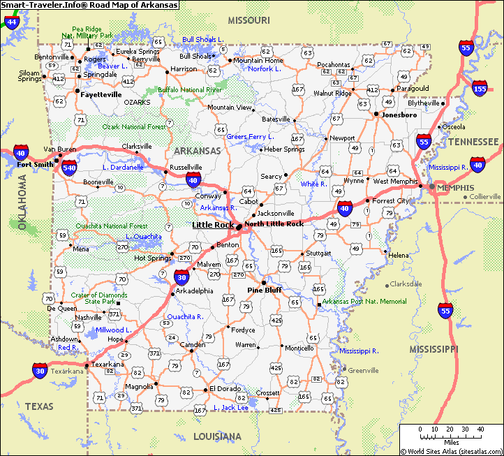 map of arkansas
