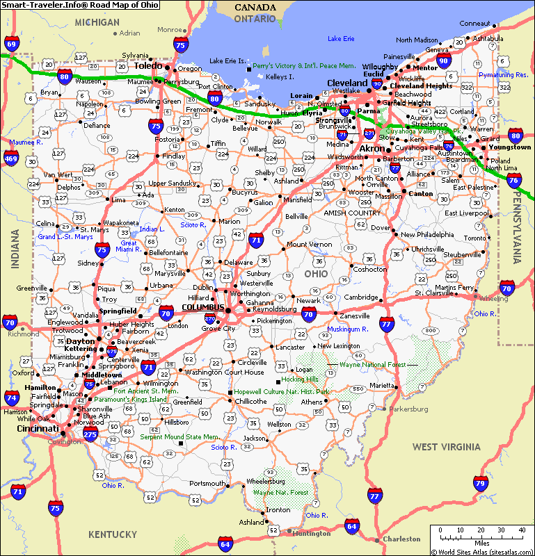 Detailed Map Of Ohio Cities