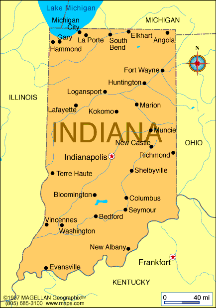 map of Indiana  America Maps  Map Pictures