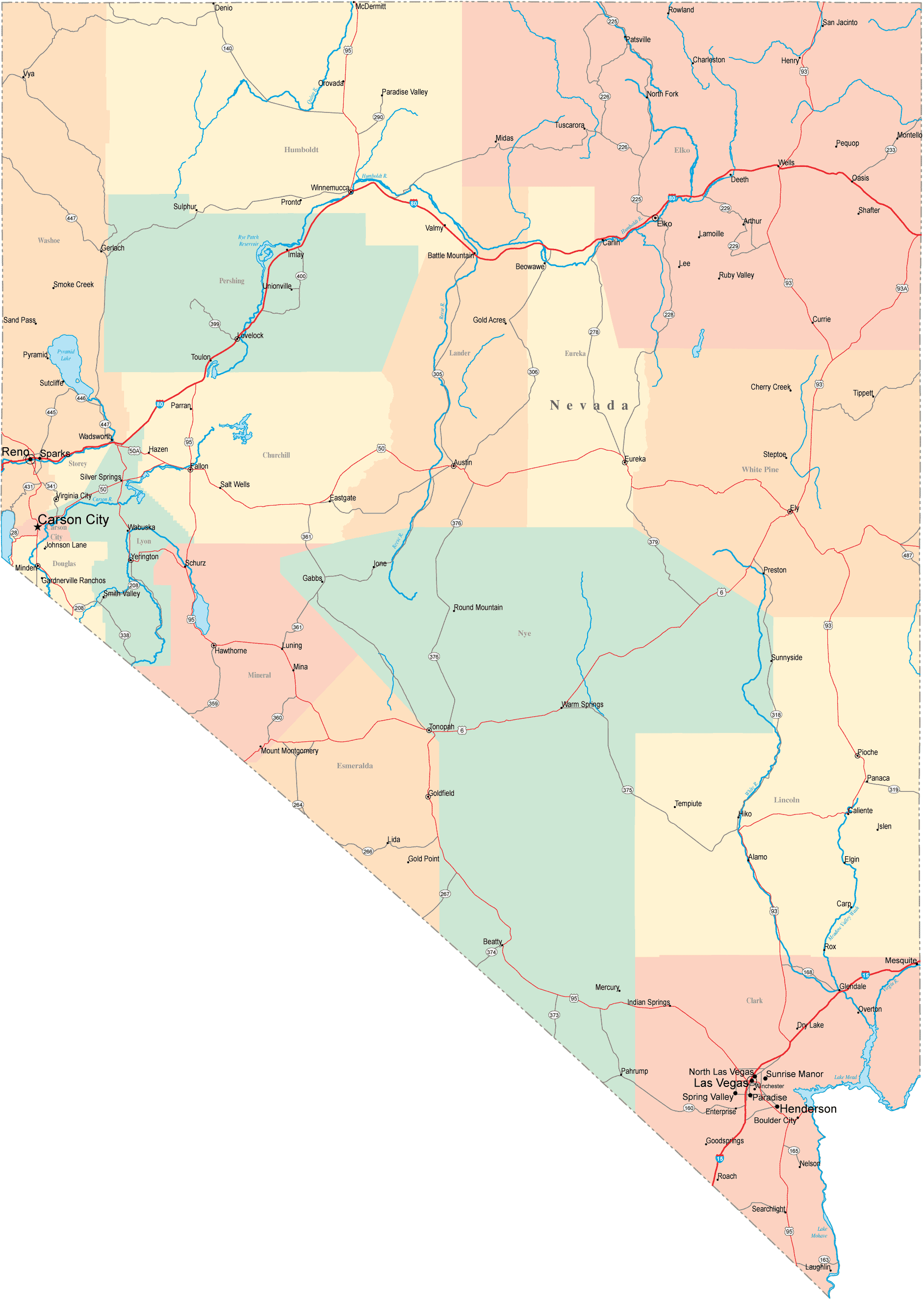 map of nevada