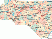 north carolina road map