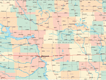 north dakota road map