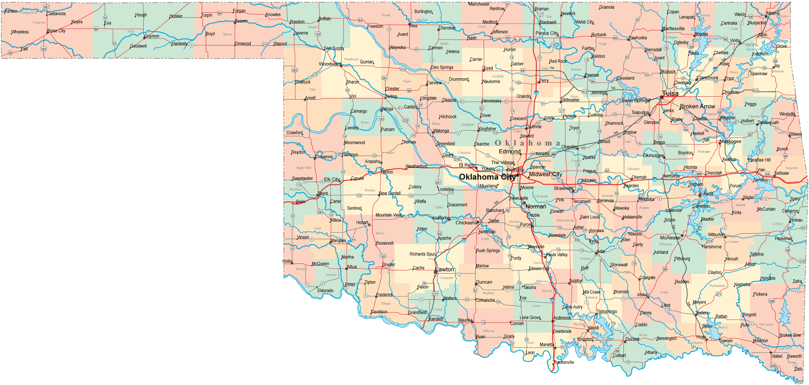 map of oklahoma