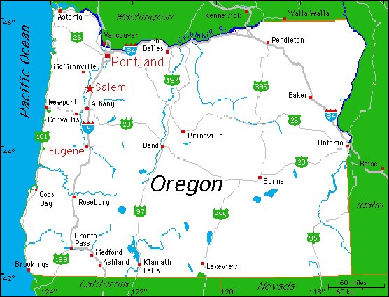 map of oregon - America Maps - Map Pictures