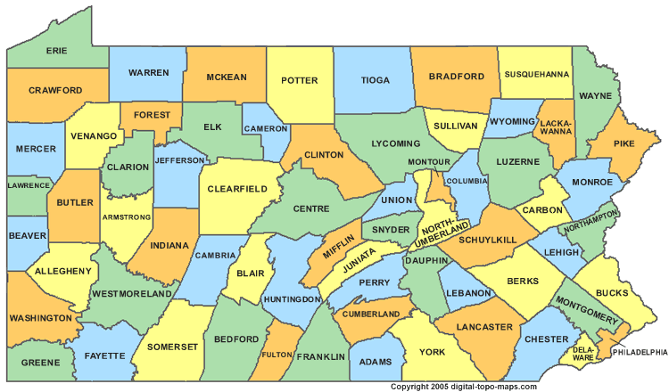 map of pennsylvania