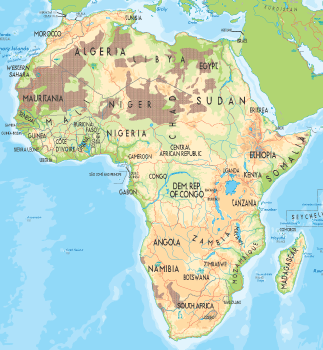 physical map africa physical map africa