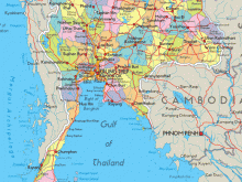 political map of thailand