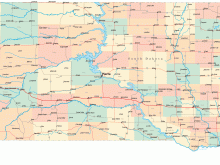 south dakota road map