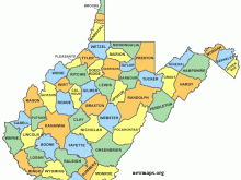 west virginia county map