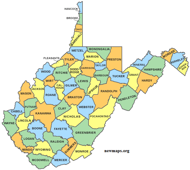 west virginia county map west virginia county map