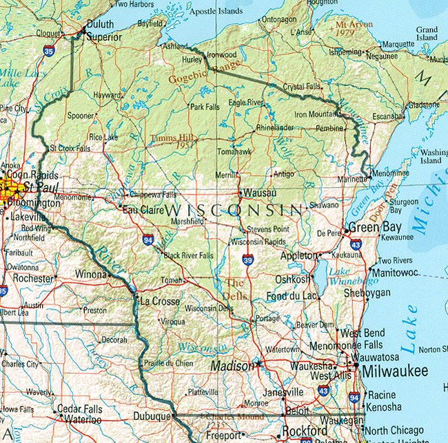 Map Of Wisconsin America Maps Map Pictures