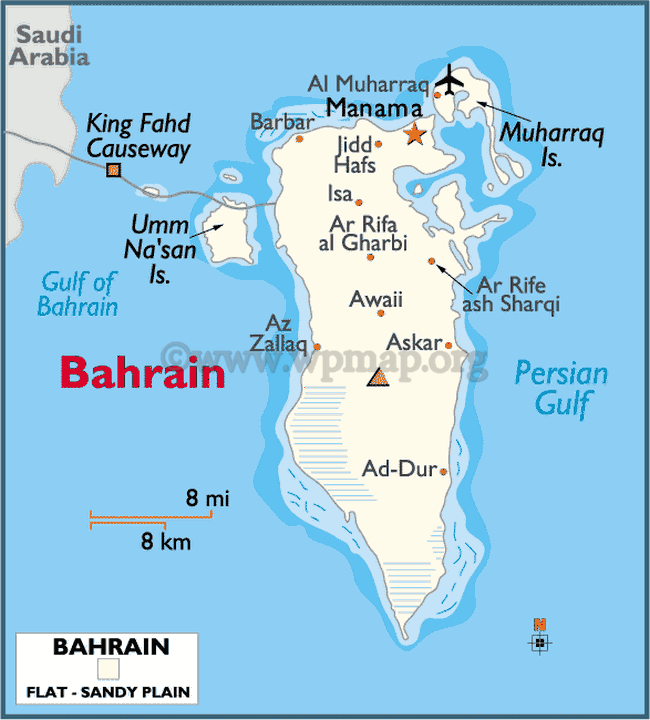 map of bahrain map of bahrain