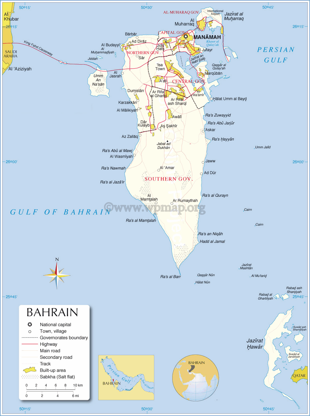 map of bahrain map of bahrain