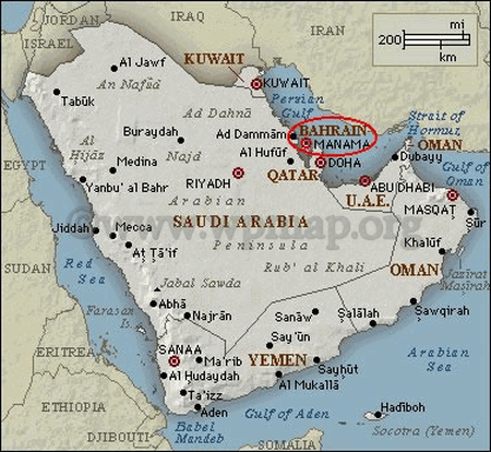 map of bahrain map of bahrain
