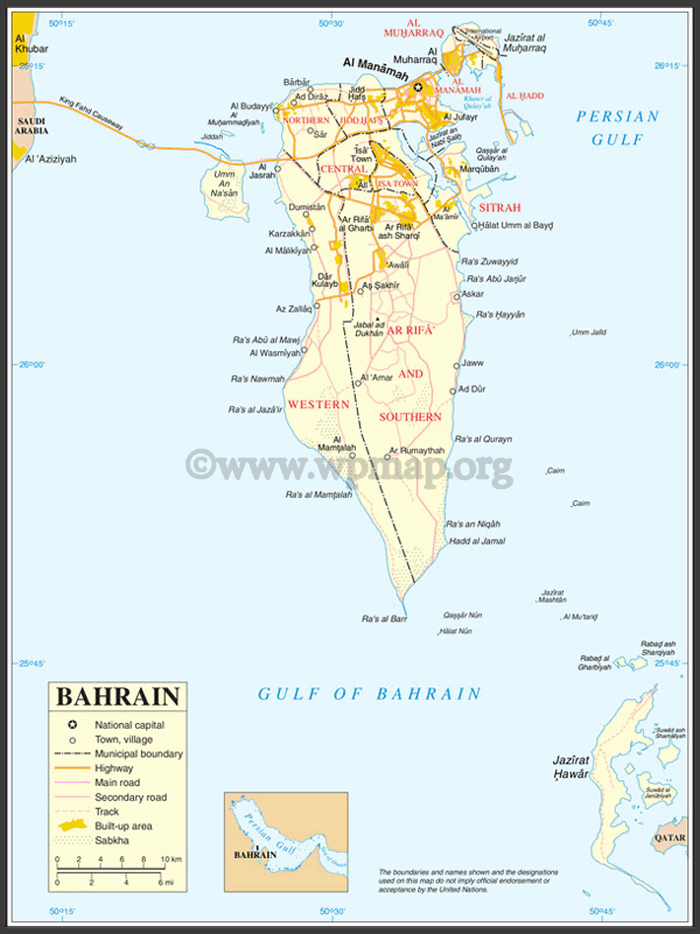 map of bahrain map of bahrain