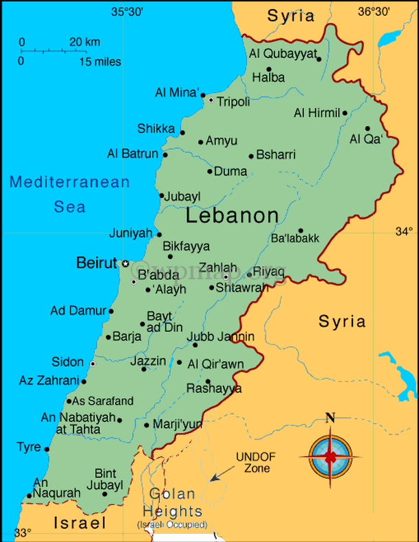 map of Lebanon1 map of Lebanon1