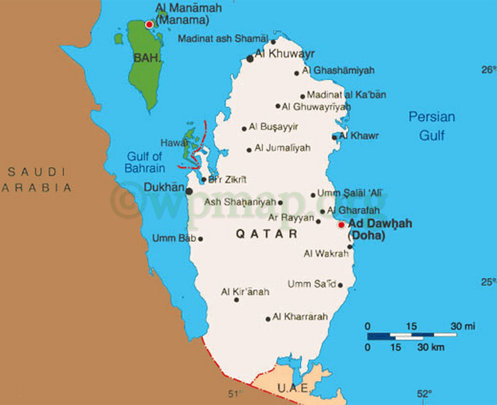 map of qatar