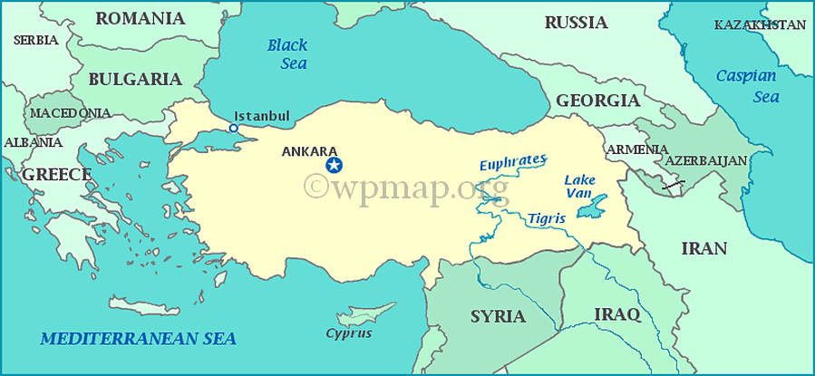 map of turkey