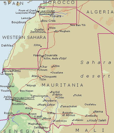 Mauritania Map 03 Mauritania Map 03